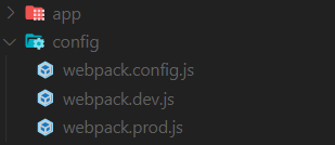 Three-file webpack configuration